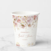 Elegante boho bloemachtige bruids-shower papieren bekers (Voorkant)