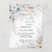 Elegante Boho Bloemachtige Bruidsmeisjesborrel Briefkaart (Voorkant)