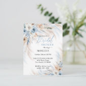 Elegante Boho Bloemachtige Bruiloft Feest Briefkaart (Staand voorkant)