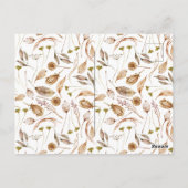 Elegante Boho Bloemachtige Bruiloft Feest Briefkaart (Achterkant)