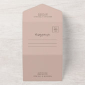 Elegante Boho Bloemen Foto Overlay Bruiloft QR Cod All In One Uitnodiging (Buitenkant)