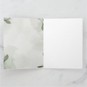Elegante Boho Bloemen Groen Bruiloft Kaart (Binnen)