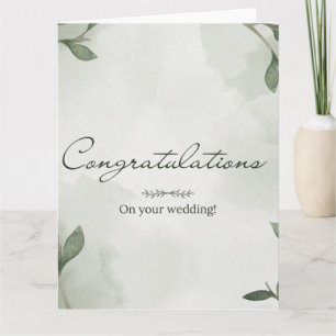 Elegante Boho Bloemen Groen Bruiloft Kaart