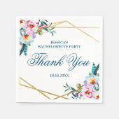 Elegante Boho Bloemige Bachelorette Weekend Dankje Servet (Voorkant)