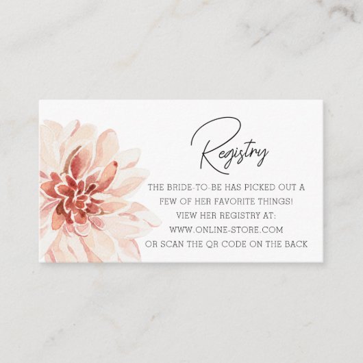 Elegante Boho bloemige bruidschatregistratie Informatiekaartje (Voorkant)