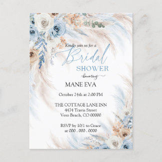 Elegante Boho Bloemige Bruiloftsdouche Briefkaart