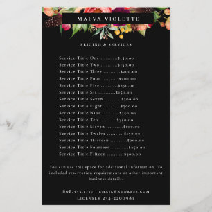 Elegante Boho Bloemige Zakelijke Dienstverlening/P Flyer