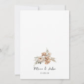 Elegante Boho Bloemrijke Boog Huwelijksuitnodiging Kaart (Achterkant)