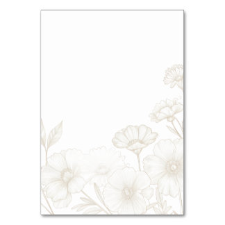 Elegante Boho Bloemrijke Lijn Kunst Frame Achtergr Kaart