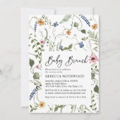 Elegante Boho Bloemrijke Neutrale Baby Brunch Borr Kaart (Voorkant)