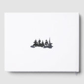 Elegante Boho Blue Mountain Forest bruiloft Gastenboek (Achterkant)