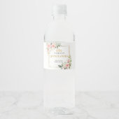 Elegante boho Blush roze rozen goud tiara 15e Waterfles Etiket (Voorkant)