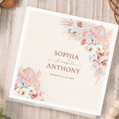 Elegante Boho Blush Waterverf Floral Wedding Servet