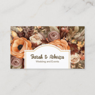 Elegante Boho Bohemian Gouden Champagne Bruine Blo Visitekaartje