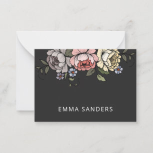 Elegante Boho Botanische Bloemen Oproepkaart Notitiekaartje