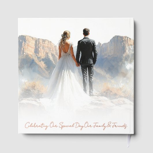 Elegante Boho Botanische Custom Monogram bruiloft Gastenboek (Achterkant)