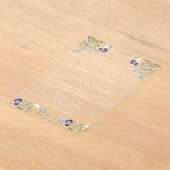 Elegante Boho Botanische wilde bloemen Script Wedd Acryl Uitnodigingen (Laagn)