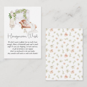 Elegante Boho Bride's Room Honeymoon Wish Informatiekaartje