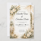 Elegante Boho Bruiloft Kaart (Voorkant)