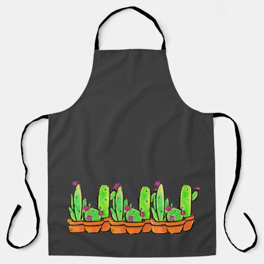 Elegante boho Cactus cactussen vetplanten Schort (Voorkant)