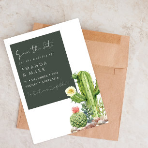 Elegante Boho Cactus Woestijn Succulent Bewaar de  Save The Date