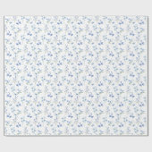 Elegante Boho Chic Dusty Blue Wildflower Cadeaupapier (Vlak)