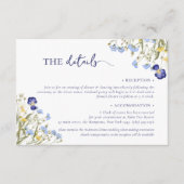 Elegante boho chique wilde bloem bruiloft accommod informatiekaartje (Voorkant)