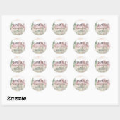 Elegante Boho Desert Landschap Cactus Bruiloft Ronde Sticker (Vel)