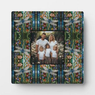 Elegante boho Dragonfly florale vlek glazen foto Fotoplaat