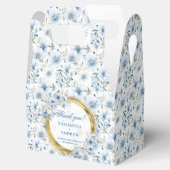 Elegante Boho Dusty Blauw Goud bruiloft Dank u Box Bedankdoosjes (Geopend)