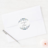 Elegante Boho Dusty Blue bruiloft gunsten Ronde Sticker (Envelop)