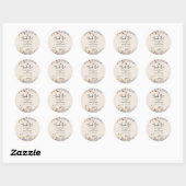 Elegante BOHO Dusty Blue Floral Wedding Bedankt Ronde Sticker (Vel)