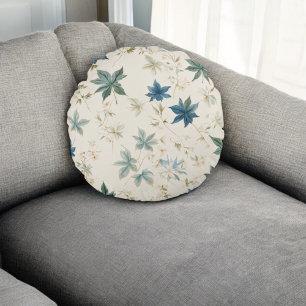 Elegante Boho  esdoorn laat bloemmotief Rond Kussen