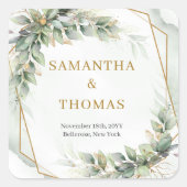 Elegante boho eucalyptus groen gouden Stickers (Voorkant)