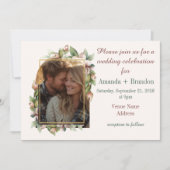 Elegante Boho Floral Arch foto bruiloft uitnodigin Save The Date (Voorkant)