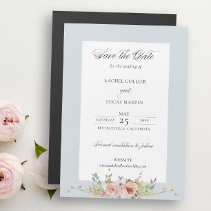 Elegante Boho Floral Kalligrafie Save the Date Magnetische Uitnodiging