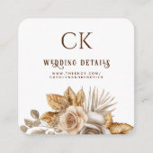 Elegante Boho Floral Wedding Website QR Code RSVP Informatiekaartje (Voorkant)