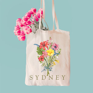 Elegante Boho Floral Wildflower Draagtas