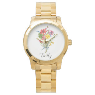 Elegante Boho Floral Wildflower Horloge