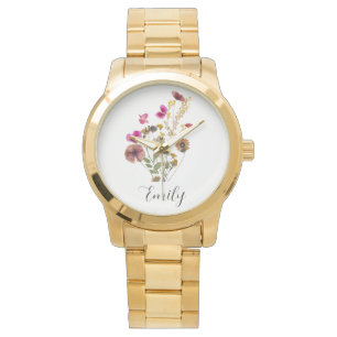 Elegante Boho Floral Wildflower Horloge