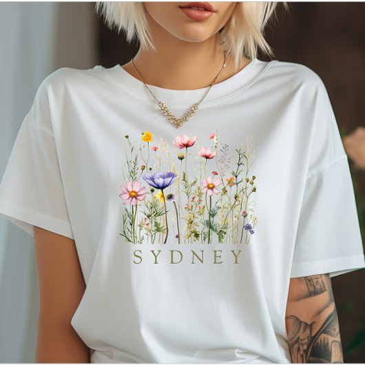 Elegante Boho Floral Wildflower T-shirt