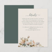 Elegante Boho  Floral Wildflower Wedding Informatiekaartje (Voorkant / Achterkant)