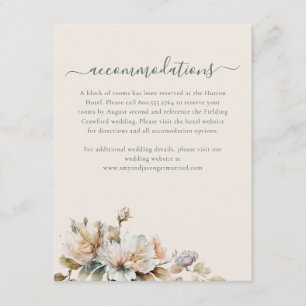 Elegante Boho  Floral Wildflower Wedding Informatiekaartje