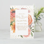 Elegante Boho Flower Baby in bloei Baby shower Kaart (Staand voorkant)