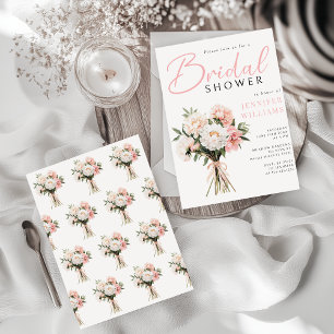 Elegante Boho Flowers Pink Pioenenbloemen Vrijgeze Kaart
