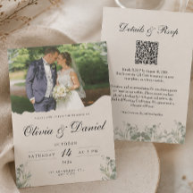 Elegante Boho Foto All in One met QR Huwelijk