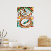 Elegante Boho-geïnspireerde kerstvakantie inrichti Poster (Keuken)