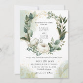 Elegante Boho Goud Groen Eucalyptus Winter Kaart (Voorkant)