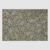 Elegante Boho Gouden Bloei Oude Navyblauw Tissuepapier (Voorkant)