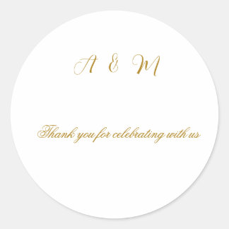 Elegante Boho Gouden Nep Metallic Trouwgunst Clips Ronde Sticker